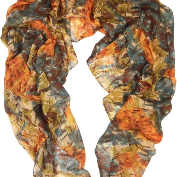 Ladies/Women's Lightweight Floral Print/Solid Color mixture Shawl Scarf For Spri - Picture 4 of 7